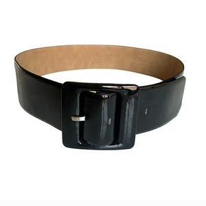 Ann Taylor Black Patent Leather Wide Belt